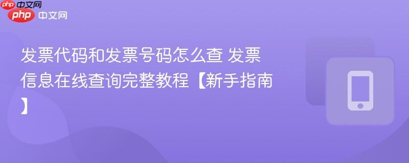 发票代码和发票号码怎么查 发票信息在线查询完整教程【新手指南】