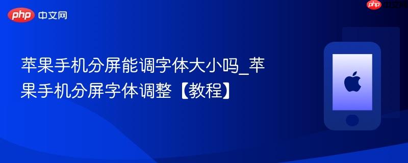 苹果手机分屏能调字体大小吗_苹果手机分屏字体调整【教程】