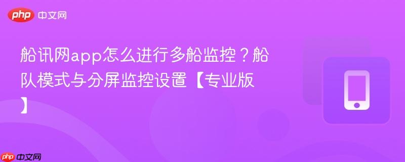 船讯网app怎么进行多船监控？船队模式与分屏监控设置【专业版】