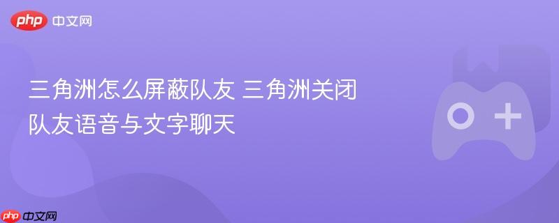 三角洲怎么屏蔽队友 三角洲关闭队友语音与文字聊天