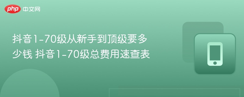 抖音1-70级从新手到顶级要多少钱 抖音1-70级总费用速查表 - 98游戏