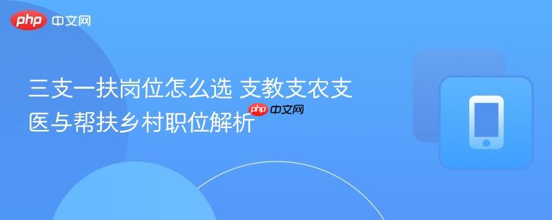 三支一扶岗位怎么选 支教支农支医与帮扶乡村职位解析