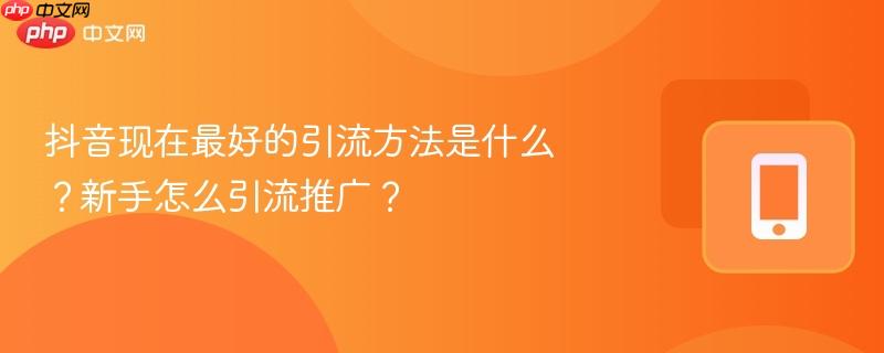 抖音现在最好的引流方法是什么？新手怎么引流推广？