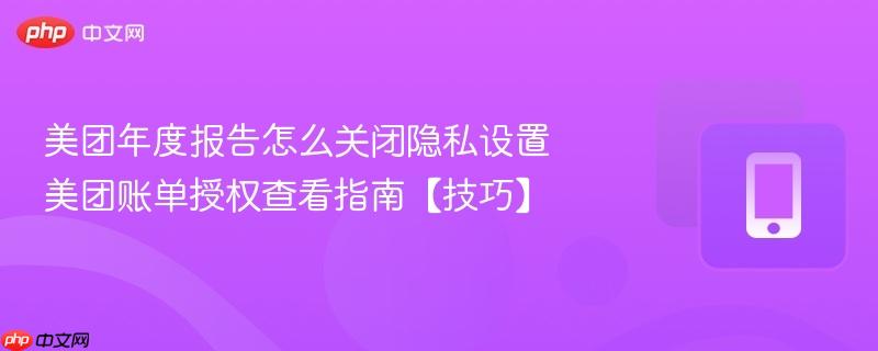 美团年度报告怎么关闭隐私设置 美团账单授权查看指南【技巧】