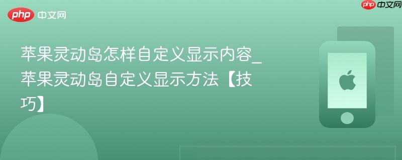 苹果灵动岛怎样自定义显示内容_苹果灵动岛自定义显示方法【技巧】