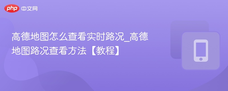 高德地图怎么查看实时路况_高德地图路况查看方法【教程】 - 98游戏