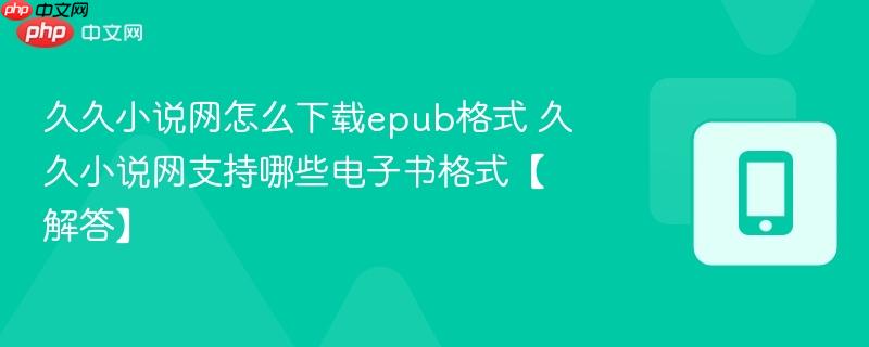 久久小说网怎么下载epub格式 久久小说网支持哪些电子书格式【解答】