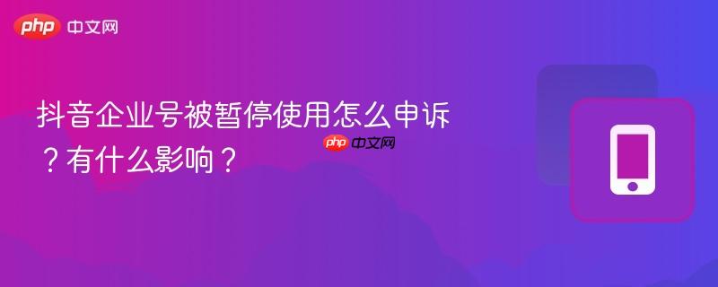 抖音企业号被暂停使用怎么申诉?有什么影响?