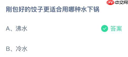 刚包好的饺子更适合用哪种水下锅？蚂蚁庄园今日答案最新1.24