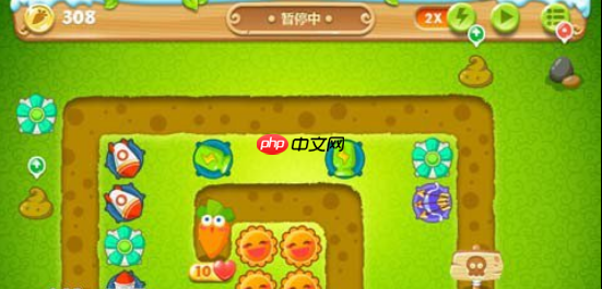 保卫萝卜2第24关攻略图文介绍 220秒清理两个水坑