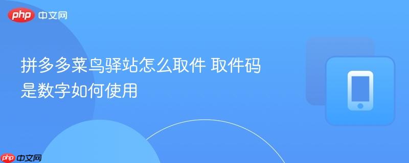 拼多多菜鸟驿站怎么取件 取件码是数字如何使用