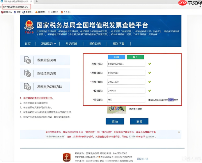 个人发票真伪查询系统 全国增值税发票查验平台入口