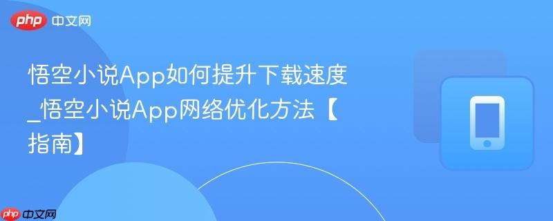 悟空小说app如何提升下载速度_悟空小说app网络优化方法【指南】