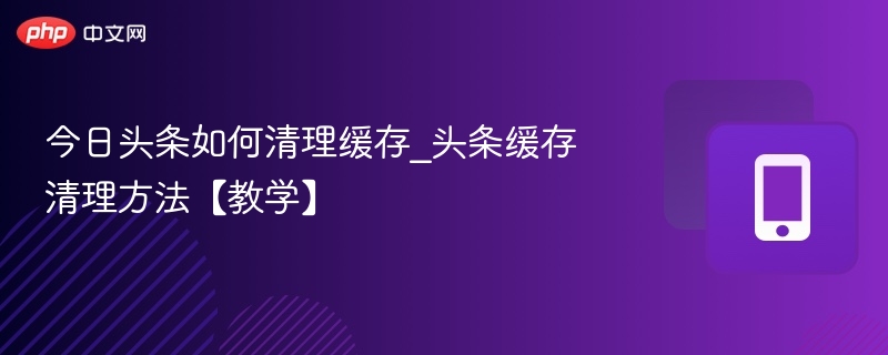 今日头条如何清理缓存_头条缓存清理方法【教学】 - 98游戏