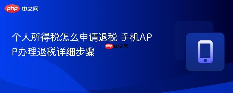 个人所得税怎么申请退税 手机app办理退税详细步骤