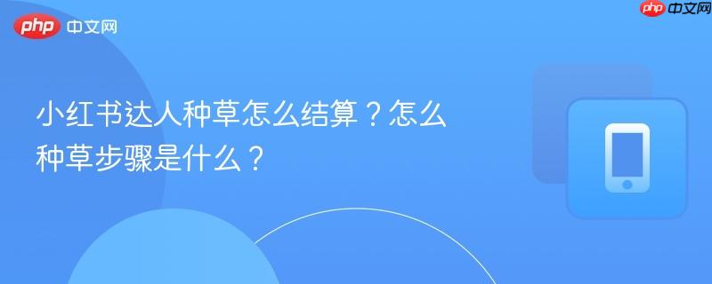 小红书达人种草怎么结算？怎么种草步骤是什么？
