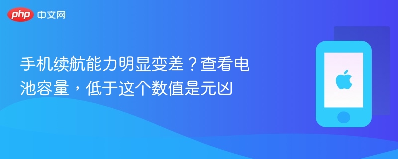 手机续航能力明显变差？查看电池容量，低于这个数值是元凶 - 98游戏