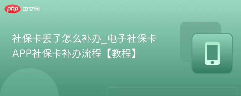 社保卡丢了怎么补办_电子社保卡app社保卡补办流程【教程】 - 98游戏