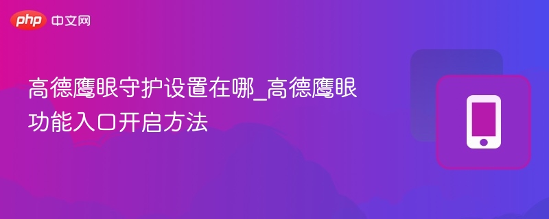 高德鹰眼守护设置在哪_高德鹰眼功能入口开启方法 - 98游戏