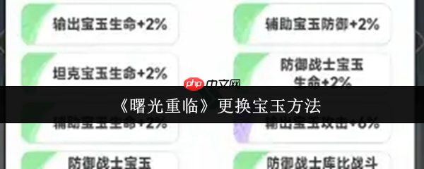 曙光重临怎么更换宝玉  曙光重临更换宝玉方法