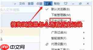 如何在搜狗浏览器中查看历史记录