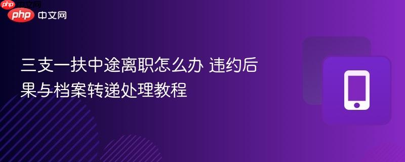三支一扶中途离职怎么办 违约后果与档案转递处理教程