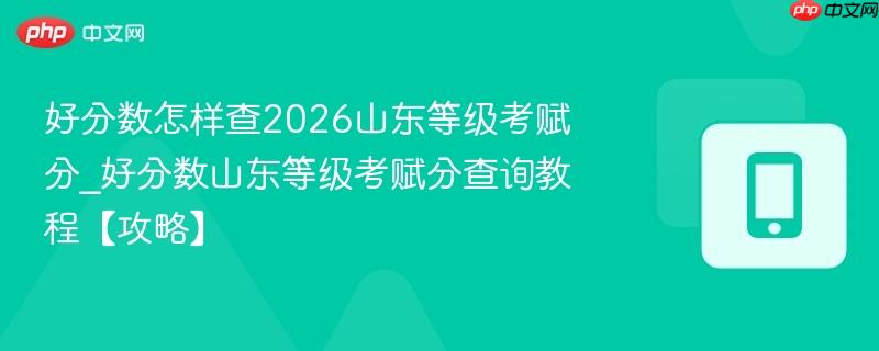 好分数怎样查2026山东等级考赋分_好分数山东等级考赋分查询教程【攻略】