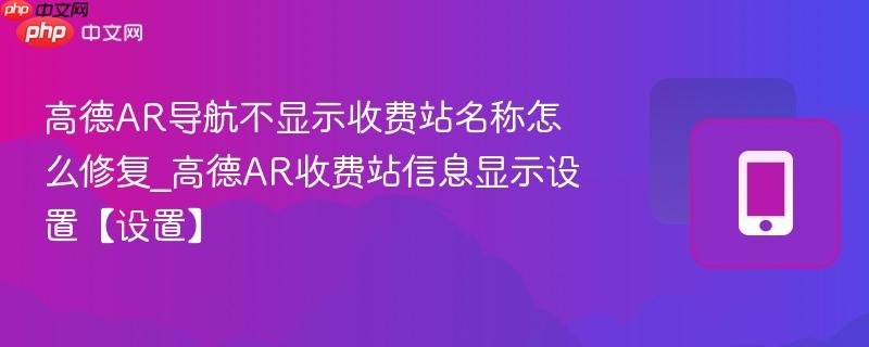 高德ar导航不显示收费站名称怎么修复_高德ar收费站信息显示设置【设置】