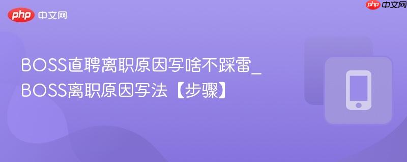 boss直聘离职原因写啥不踩雷_boss离职原因写法【步骤】
