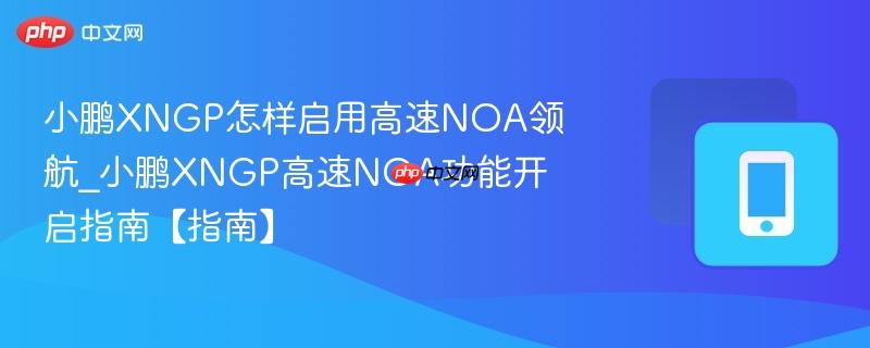 小鹏xngp怎样启用高速noa领航_小鹏xngp高速noa功能开启指南【指南】