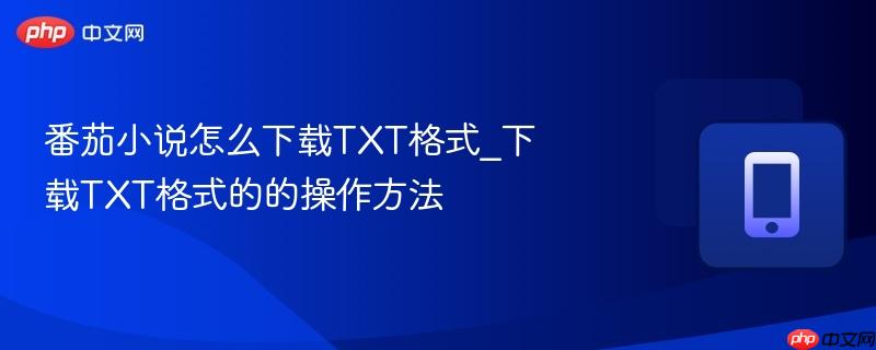 番茄小说怎么下载txt格式_下载txt格式的的操作方法