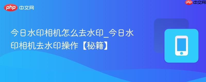 今日水印相机怎么去水印_今日水印相机去水印操作【秘籍】