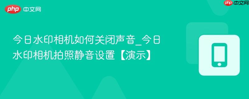 今日水印相机如何关闭声音_今日水印相机拍照静音设置【演示】