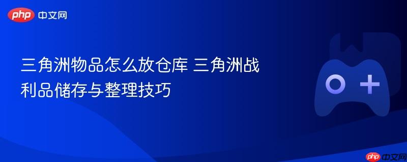 三角洲物品怎么放仓库 三角洲战利品储存与整理技巧