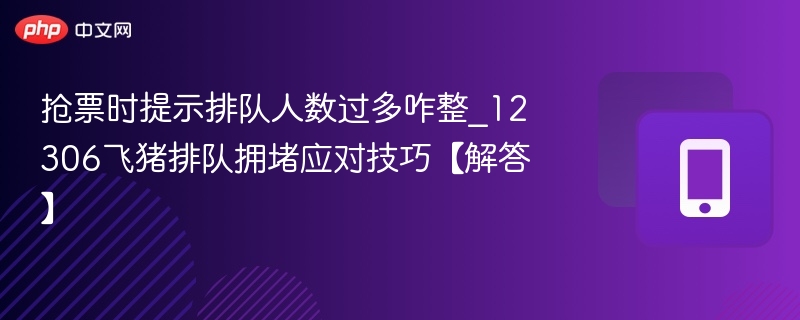 抢票时提示排队人数过多咋整_12306飞猪排队拥堵应对技巧【解答】 - 98游戏