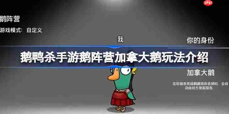 鹅鸭杀手游鹅阵营加拿大鹅怎么玩-鹅鸭杀手游鹅阵营加拿大鹅玩法介绍