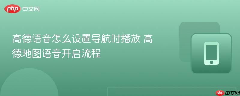 高德语音怎么设置导航时播放 高德地图语音开启流程