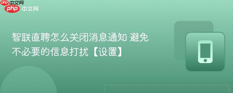 智联直聘怎么关闭消息通知 避免不必要的信息打扰【设置】