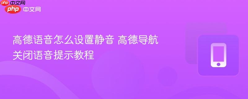 高德语音怎么设置静音 高德导航关闭语音提示教程