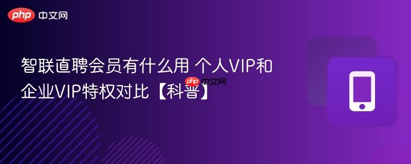 智联直聘会员有什么用 个人vip和企业vip特权对比【科普】
