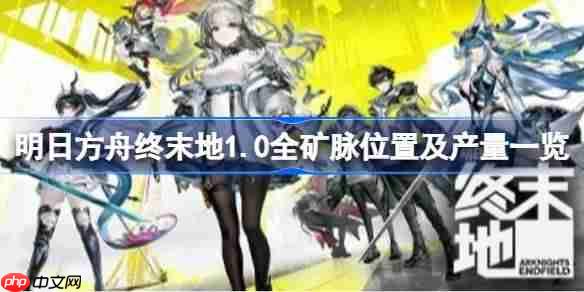 明日方舟终末地全矿脉在哪-明日方舟终末地1.0全矿脉位置及产量一览