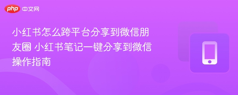 小红书怎么跨平台分享到微信朋友圈 小红书笔记一键分享到微信操作指南 - 98游戏
