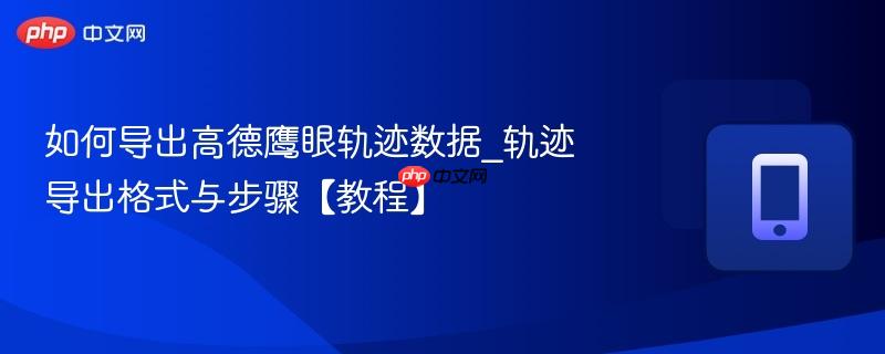 如何导出高德鹰眼轨迹数据_轨迹导出格式与步骤【教程】