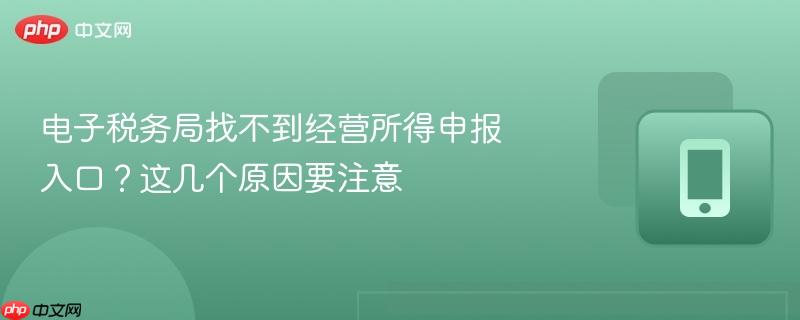 电子税务局找不到经营所得申报入口？这几个原因要注意