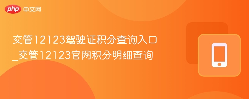 交管12123驾驶证积分查询入口_交管12123官网积分明细查询 - 98游戏