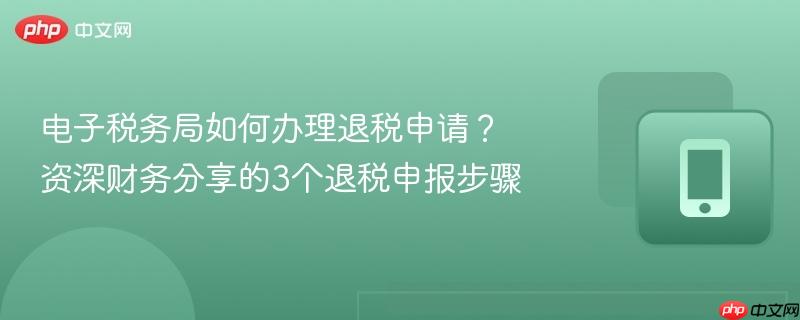 电子税务局如何办理退税申请？资深财务分享的3个退税申报步骤