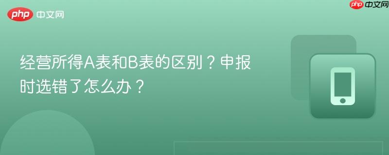 经营所得a表和b表的区别?申报时选错了怎么办?