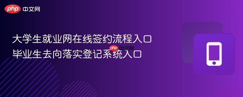 大学生就业网在线签约流程入口 毕业生去向落实登记系统入口