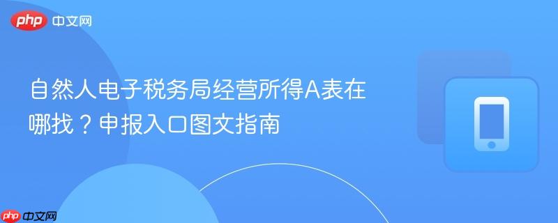 自然人电子税务局经营所得a表在哪找？申报入口图文指南