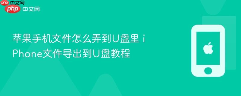 苹果手机文件怎么弄到u盘里 iphone文件导出到u盘教程
